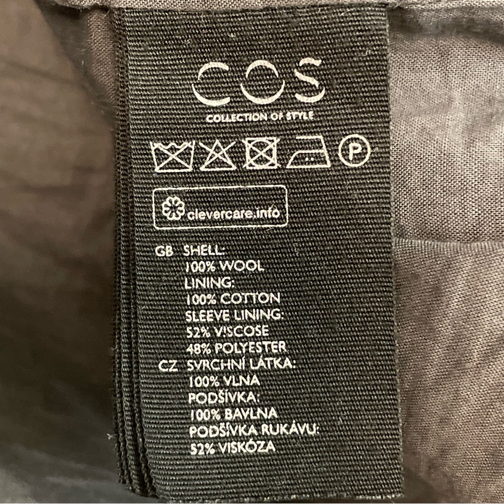 COS Collarless 100% Wool Coat - Charcoal Gray - Picture 6 of 8